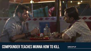 Compounder Teaches Munna How To Kill | Mirzapur Season 1 | Divyenndu | Abhishek Banerjee