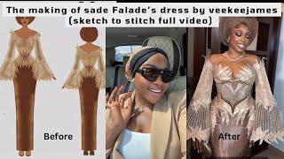 Veekee James sketch to stitch tutorial  for Sàde Folade’s masterpiece wedding dress*MUST WATCH*