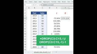 Calculate Percentage Growth using Old School and Dynamic Array Formulas