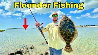 FLOUNDER FISHING Galveston Bay from the BANK!