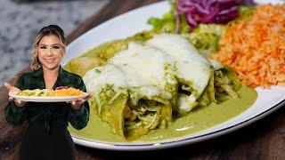 ENCHILADAS POBLANAS, The EASIEST and MOST DELICIOUS Baked Poblano Chicken Enchiladas