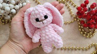 ЗАЙЧИКМАЛЫШ С ДЛИННЫМИ УШАМИС ПЛЮШЕВОЙ ПРЯЖИ КРЮЧКОМ️crochet bunny