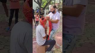 Fastest time to tie a turban - 14.12 seconds by Aditya Pacholy 