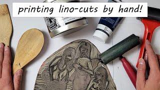 Hand-Printing Tips - Printing Lino-cuts By Hand Without A Press - EHollingsheadArt