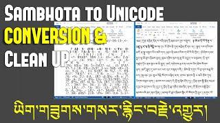 Sambhota to Unicode Convertion and how to Cleanup