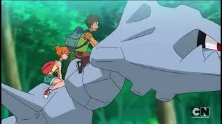 Misty riding on steelix -  pokemon aim to be a masters EnglishDub 🫶