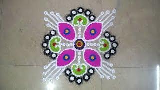 6 To 6 Dots Rangoli | Dots Rangoli Designs |Diwali Special 6 Dots rangoli | Chukkala Muggulu | kolam