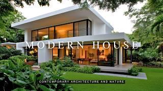 Modern Two Story House Design: Embrace Luxury Living Surrounded by Landscaped Greenery