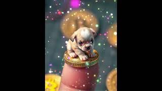 비트코인 위에 아주 작은 강아지《A tiny puppy on top of Bitcoin》