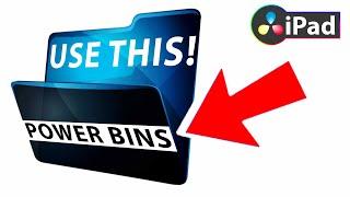 How To Use POWER BINS in DaVinci Resolve iPad!