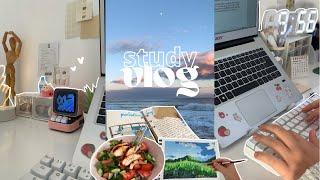 Study vlog  online school, taking notes, what I eat, painting studio ghibli, journaling etc.