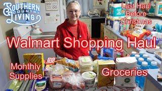 Walmart Shopping Haul, Monthly Supplies and Groceries  --  Last Haul Before Christmas