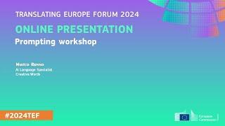 #2024TEF - Online presentation - Prompting workshop