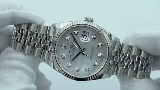 Rolex 126234 Datejust 36 mm Fluted Bezel Mother of Pearl Diamond Dial Jubilee Complete Set 2023