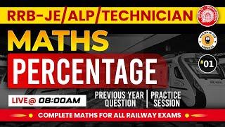 Percentage, RRB Maths Previous Year Question by Sonvir Sir, RRB Maths Classes