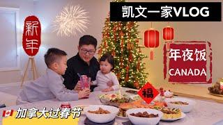 【VLOG#80】加拿大过春节｜凯文爸首次挑战做十菜年夜饭｜人山人海超市买年货｜中西合璧圣诞树变发财树｜折腾新家｜爸爸打造的家庭影院工作室｜妈妈给全家剪头发｜卡尔加里日常生活VLOG【4K高清】