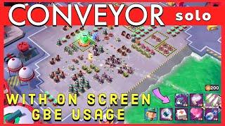 CONVEYOR solo - LIVE gameplay  operation DEAD END - great BOOM BEACH video - ON SCREEN GBE usage