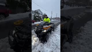 Snowplowing with the #cfmoto during the snowstorm on 11/22/24 #kfi #quads #atv #snowplowing