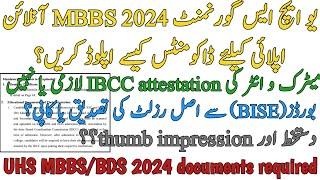 UHS MBBS BDS ADMISSION 2024 DOCUMENTS | IBCC OR BISE ATTESTATION ISSUE | SIGN AND THUMB IMPRESSION