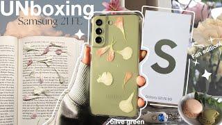 [UNboxing ] samsung galaxy s21 FE 5g (green)+ aesthetic accessories  | camera test