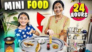 MINI FOOD for 24 Hours Challenge! REAL MINI COOKING!MINI KITCHEN SET! @SamayraNarulaandFamily