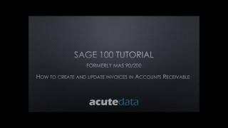 Sage 100 - How to Create an AR Invoice