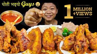 Eating Fatty Pork Belly | Mutton Curry | Chicken Leg Piece | Buff Curry with Dhido | Mukbang Asmr