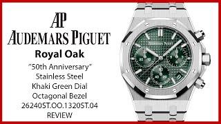 ▶ Audemars Piguet Royal Oak "50th Anniversary" Steel Khaki Green Dial 26240ST.OO.1320ST.04 - REVIEW