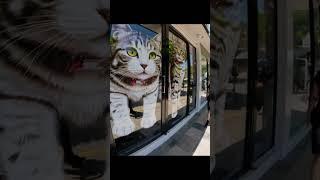 Giant Cat Illusion~ Creative Storefront Cat Decoration 