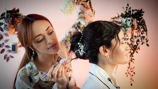 ASMR Bridal Updo by Perfectionist Hairstylist: Scalp Detox, Parting, Accessories for a Perfect Look