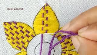 Hand Embroidery !!! Flower Design Hand Embroidery Design Pattern Flower Stitch Rup Handicraft