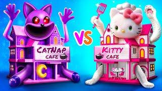 We Built Cute Cafe on Wheels in Pickup! CatNap vs Hello Kitty!