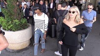 EXCLUSIVE : Jasmine Tookes and Elsa Hosk arriving at Nice airport for Cannes Film Festival