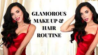 My Glamorous Signature Make up & Hair Routine ! Hollywood Glam inspired 