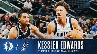 Kessler Edwards (Career High 22 pts & 11 reb) Highlights vs. San Antonio Spurs | March 10, 2025