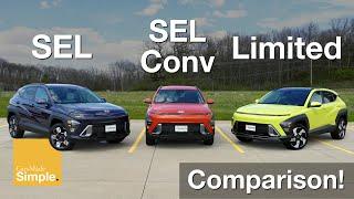 2024 Hyundai Kona SEL vs SEL Convenience vs Limited | Side by Side Trim Comparison!