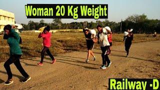 RRB Group D Physical | Girls 100Mtr Weight Running Woman 20kg in 2 min Time