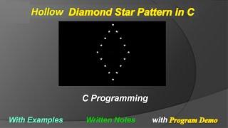 Hollow diamond star pattern in C | C Programming in Tamil