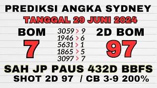 PREDIKSI SIDNEY HARI INI 29 JUNI 2024 | BOCORAN SDY JITU | RUMUS SYDNEY | ANGKA JITU SIDNEY