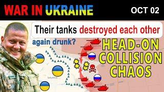 02 Oct: UNBELIEVABLE! Confused Russian Tank Drivers CRUSH INTO EACH OTHER MID FIGHT | War in Ukraine