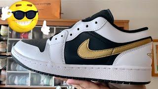 REVIEW JORDAN 1 LOW WHITE BLACK METALLIC GOLD