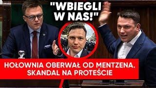 "Skandal!". Mentzen dostał gazem od policji. Hołownia oberwał