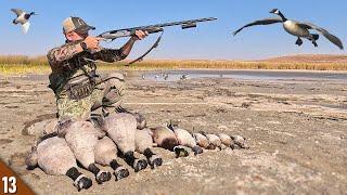 Duck and Goose LIMITS Over a TINY Mud Hole! | 28 Gauge Duck and Goose Hunting