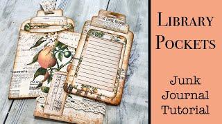 Library Pocket and Card Junk Journal Tutorial. Craft with Me. Pink Monarch Prints Junk Journals,Easy