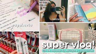 STUDY + VLOG DO FIM DE SEMANA | Shopping, Kalunga, comprinhas, estudos +