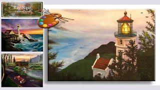 (Part 1) How to paint a LIGHTHOUSE for beginners