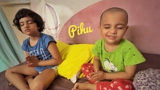 Pihu aur rashi subey prayer kar rahe hai  Pihu cute moments || Pihu and Rasbhari Moments ||