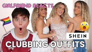 Girlfriend REACTS to my SHEIN Clubbing Outfit Try On Haul | Millie Mclay | Lesbian Couple