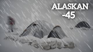 -45° Solo Winter Cold Camping 4 Days | Snowstorm & Hot Tent Winter Camping In Deep Snow | ASMR