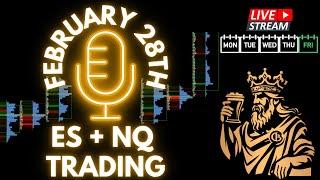 LIVE February 28th - Delta Footprint for $ES and $NQ Commentary and Trade Plans.